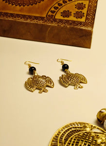 Minimal Fish Dokra Necklace and Earrings