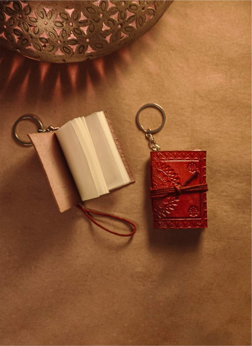 Mini Leather Diary - Indian Motifs