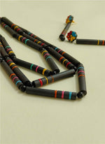 Load image into Gallery viewer, Teracotta Black Beaded Necklace and Earrings
