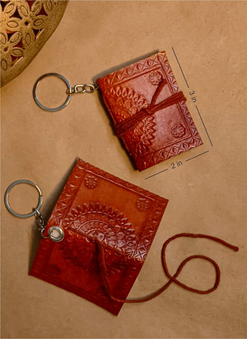 Mini Leather Diary - Indian Motifs