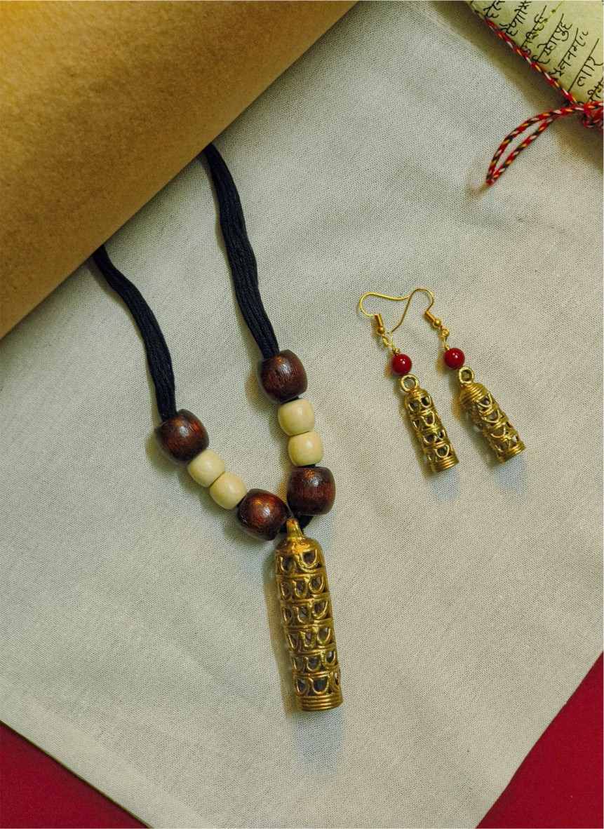 Classic Dokra Necklace and Earrings