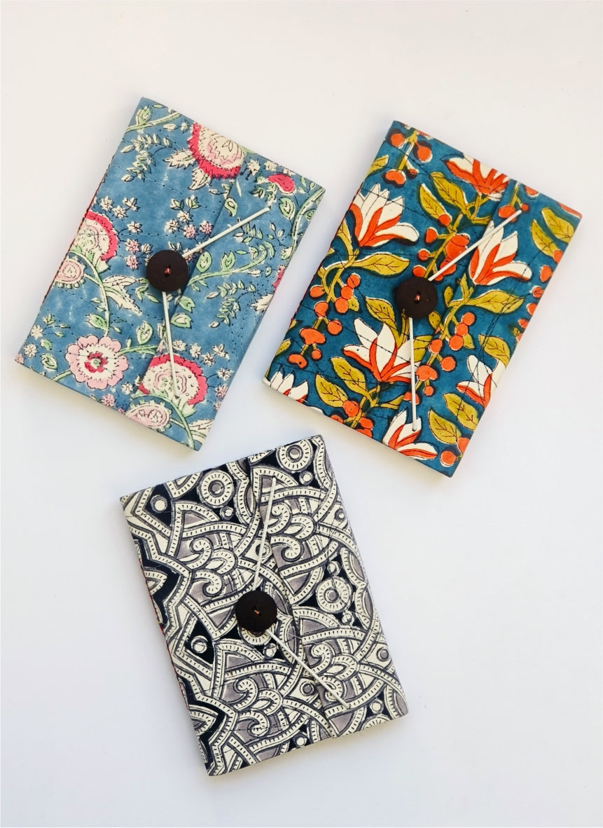 Hand Block Printed Diary Set of 3