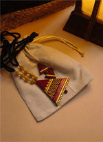 Load image into Gallery viewer, Teracotta Maroon Minimal Necklace and Earrings
